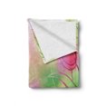 thumbnail image 2 of Flower Soft Flannel Fleece Throw Blanket, Silhouettes of Tulips on a Dreamy Background Modern Graphic Print Art Urban Style, Cozy Plush for Indoor and Outdoor Use, 50" x 60", Pink Green, by Ambesonne, 2 of 6
