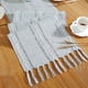 thumbnail image 5 of Nvzi Camino de mesa rústico con borlas, decoración de mesa de lino y algodón para fiestas navideñas, caminos de mesa de estilo rústico, decoraciones para bodas y cenas, 90 pulgadas, gris claro, 5 of 5
