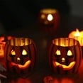 thumbnail image 5 of 5Pc Halloween Decor Hollowed-Out Flameless Pumpkin Candle Lamp,Mini Led Pumpkin Lantern - Battery-Powered Halloween Electronic Candle Light,Orange Decorative Night Light,Home, Party & Spooky Decor, 5 of 5