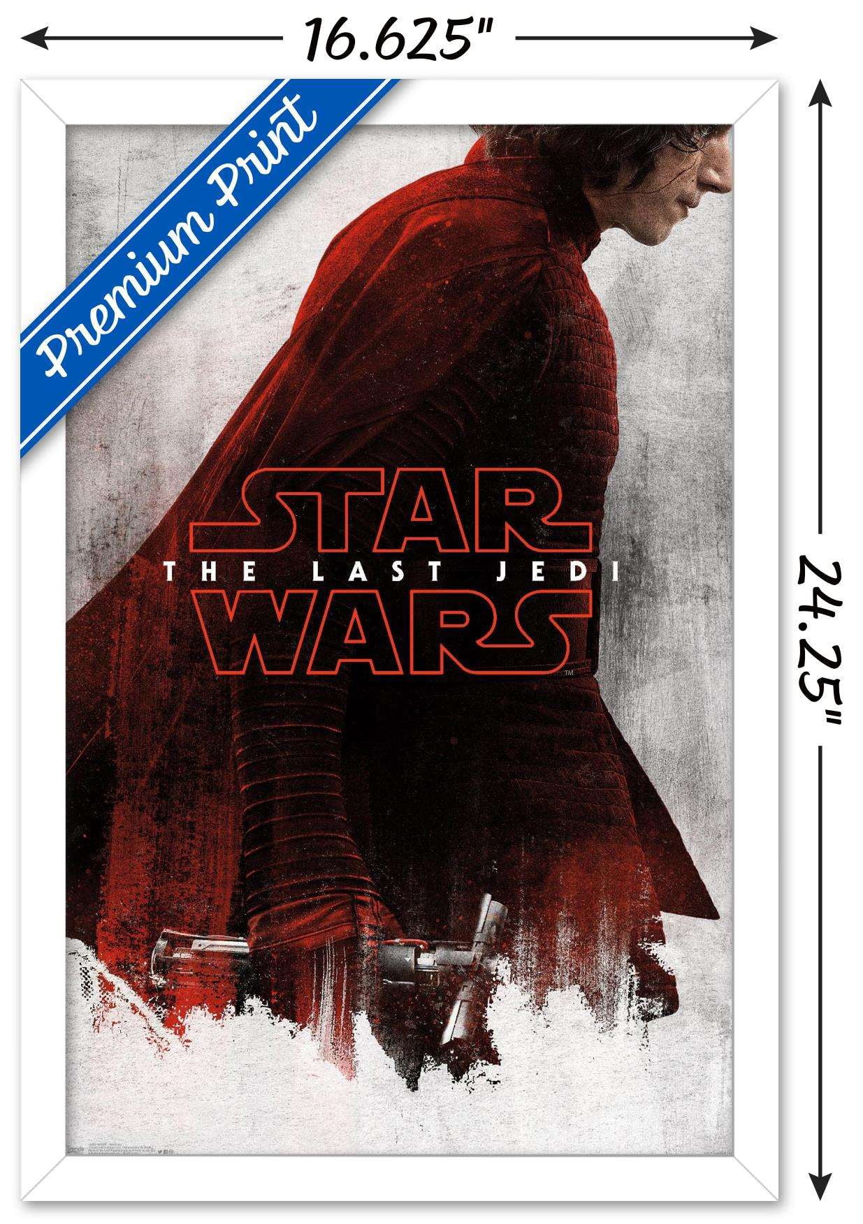 Star Wars: The Last Jedi - Red Kylo Wall Poster, 14.725" x 22.375", Framed