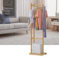 thumbnail image 3 of MoNiBloom Bamboo Modern Coat Rack, Clothes Storage Shelf, Hanging Rod, Natural, for Bedroom Entryway, 3 of 11