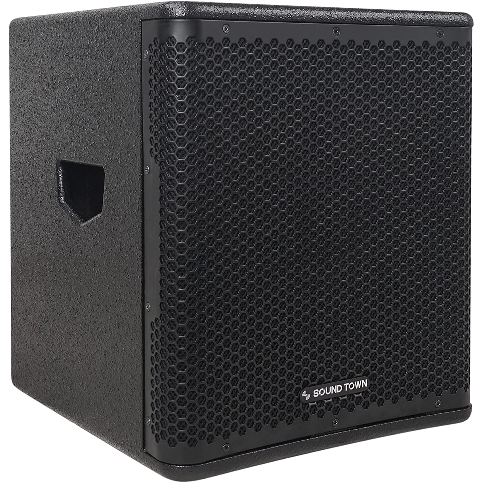 Sound Town OBERON Series 12 800W Powered PA/DJ Subwoofer with Class-D Amplifier LPF Birch Plywood Black (OBERON-12SPW)