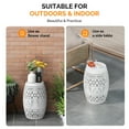 thumbnail image 4 of Ktaxon Outdoor 12" Iron Side Table, Round Hollow Drum Side Table, Accent Table for Indoor and Outdoor, White, 4 of 8