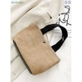 thumbnail image 5 of BadPiggies Straw Tote Bag Boho Summer Beach Woven Bag with Handles Stylish Purses Shoulder Bag for Women Girls (Black) : Size - 11.02*8.27*7.09 inch / 28*21*18 cm, 5 of 9