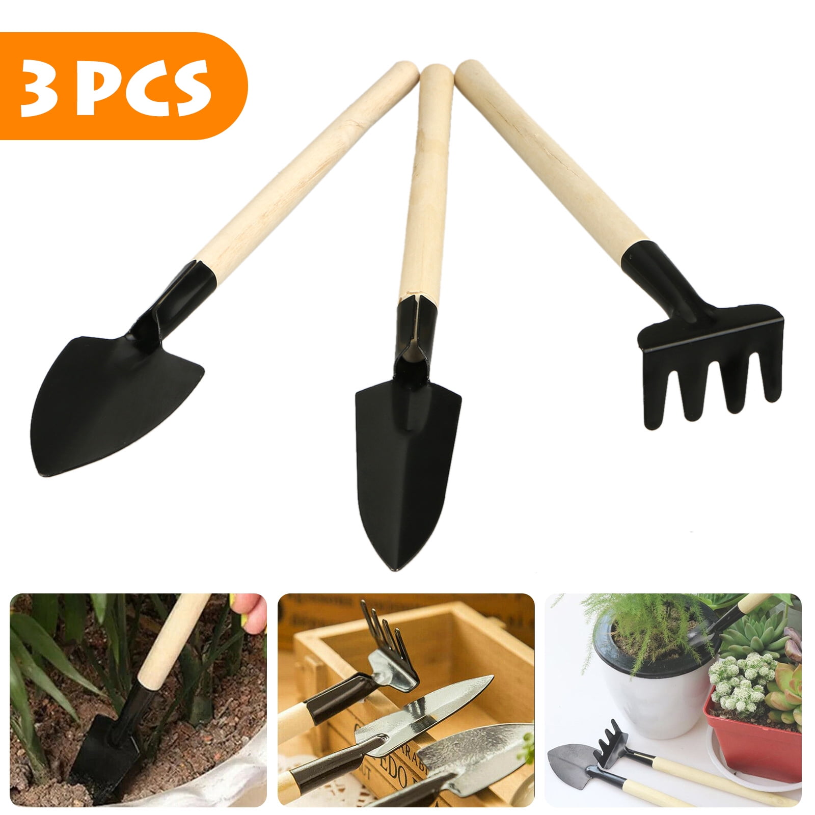Planting Garden Tools Set Iron Hand Trowel Transplantation Shovel Wood Handle F Planting Garden Tools Set Iron Hand Trowel Transplantation Shovel Wood Handle F