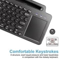thumbnail image 3 of 2.4G Wireless Keyboard with Touchpad, Multi-Device Bluetooth Keyboard with Built-in Cradle, Portable Computer Keyboard Quiet Computer Keyboard with Multimedia Keys for PC Computer Tablet Laptop, 3 of 7