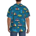 thumbnail image 5 of KLL Cartoon Transportations Print Men's Shirt Short Sleeve Button Down Summer Cuba Beach Shirts- 3X-Large, 5 of 7