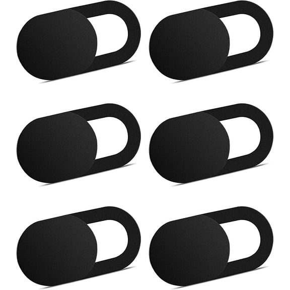 S1 Webcam Cover, 0.03in Web Camera Cover for Computer, Laptop, iMac, MacBook Pro, Smartphone, Slider Camera Blocker Protect Privacy Sliding Design (6 Pack, Black)
