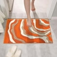 thumbnail image 2 of Soft Comfortable Furry Orange Microfiber Bathroom Rug 32" x 20" Non-Slip Backing Absorbent Bath Mats Rugs for Bathtub Shower Room, 2 of 6