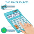 thumbnail image 3 of CATIGA CD-2775 Handheld Calculator Clear 12 Digit LCD Display Screen School Office (Light Blue), 3 of 6