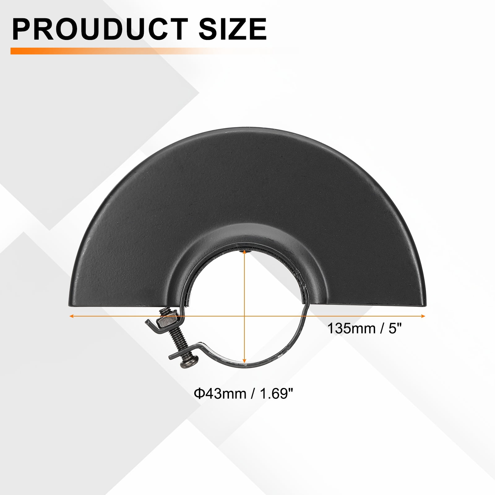 Uxcell Angle Grinder Guard 5" (135mm) 1.69" Dia, 2Pcs Metal Adjustable Angle Grinder Safety Guard Wheel Disc Blades Protective Cover Shield Replacement, Black