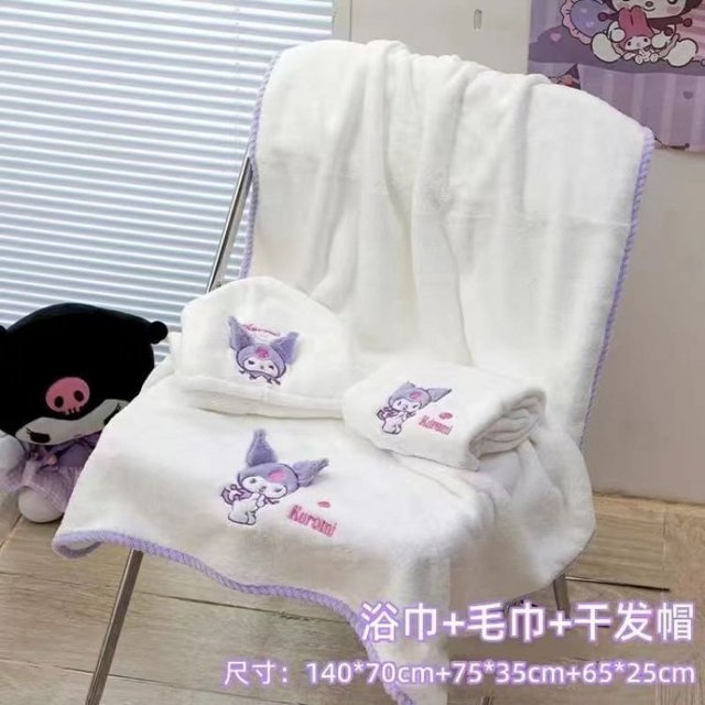 Sanrio Cinnamoroll My Melody Kuromi Toalla de baño Kawaii, gorro de ducha, productos para el hogar, regalo para pareja, nuevo