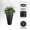 thumbnail image 3 of XBrand 28-Inch Tall Tapered Round Self-Watering Planter, Set of 2, Matte Black Indoor and Outdoor Plant Pots with Drainage Insert, 3 of 6