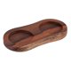 thumbnail image 1 of Wooden Salt and Pepper Mill Tray Kitchen Organizer Brown Grinder Stand for 2 Slot Spice Holders, 1 of 1