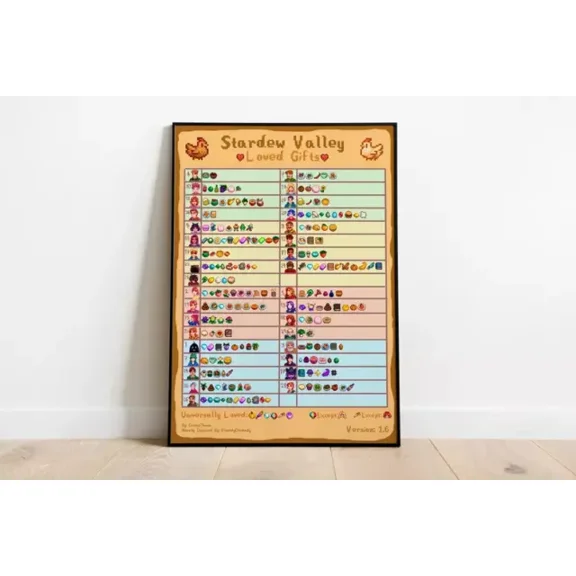 Stardew Valley Poster Print Gaming Poster Room Decor Wall Decor NO FRAMED POSTER, Home Decor, Vintage Art Print, Haging Poster, Cute Birthday Gift, Wall Art
