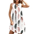 thumbnail image 6 of DailyTrove Women's Abstract Print Sleeveless Midi Dress, Casual Beach & Cultural Event Wear, Lightweight Cotton Blend, Fit & Flare, Contrast Hem, 6 of 6