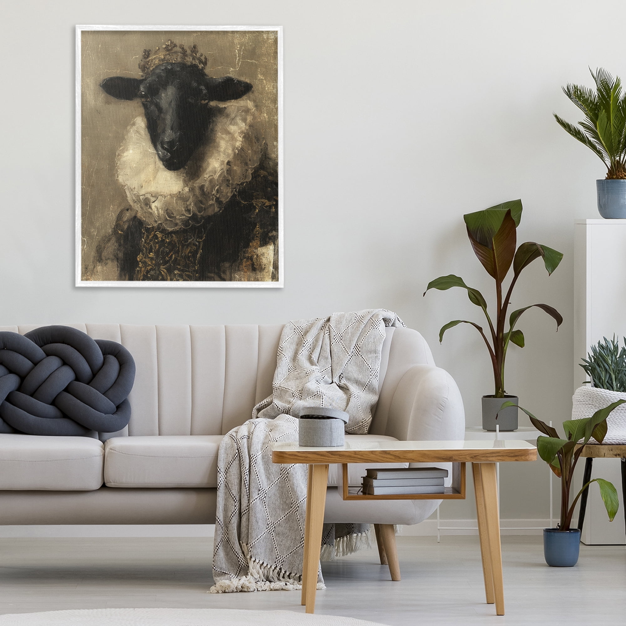Stupell Industries Noble Ram Portrait White Framed Giclee Art, design by Svetlana Aleynikova