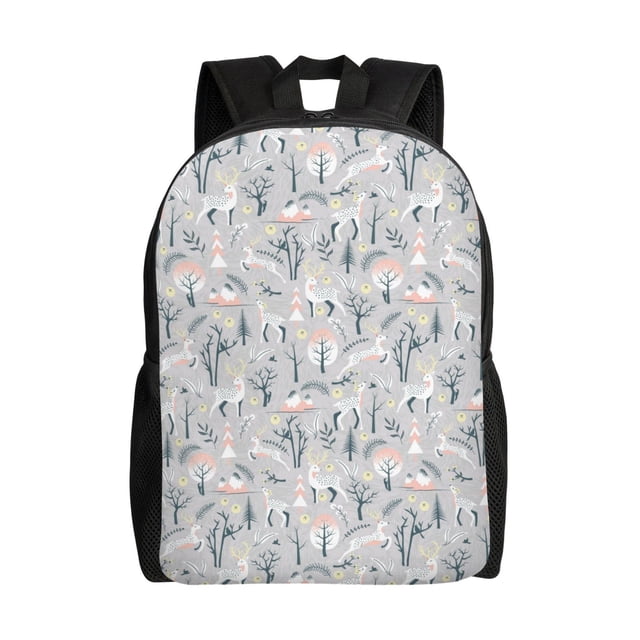 Easygdp white Moose winter tree Mochila Versátil y Elegante: Comodidad, Almacenaje y Durabilidad para la Universidad, Trabajo, Viajes y Uso Diario