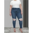 thumbnail image 6 of Surakey Women Plus Size Pants Ripped Jeans High Waist Trousers Skinny Pant Tummy Control Bottoms, 6 of 6