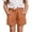 Orange, variant on CUZIBR Girls Casual Solid Color Loose Fit Summer Shorts Textured Casual Elastic Waist With Pockets Lightweight Soft Short Pants Daily Outdoor Summer Breathable Dailywear,Navy,8-9 Years