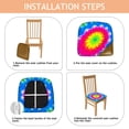 thumbnail image 4 of Colorful Tie Dye Lotus Pattern Seat Covers for Dining Room Chairs Set Of 4,Stretch Printed Washable Chair Seat Cover with Elastic Ties and Button,Removable Waterproof Couch Cushion Covers, 4 of 6