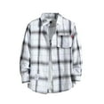 thumbnail image 1 of Camisas Manga Larga Hombre Camisa casual estampada de manga larga para hombre con cuello vuelto de un solo pecho (White, XL), 1 of 7