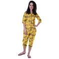thumbnail image 2 of Moomaya Printed Cotton 3/4 Sleeve Shirt With Capri 2 Piece Nightwear Set Sleepwear For Womens, 2 of 7