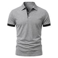 thumbnail image 1 of StSilkitty Men's Casual Short Sleeve Golf Shirts Solid Color Collared Buttons T-Shirt Soft Breathable Tops, 1 of 3
