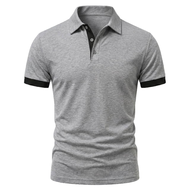 StSilkitty Men's Casual Short Sleeve Golf Shirts Solid Color Collared Buttons T-Shirt Soft Breathable Tops