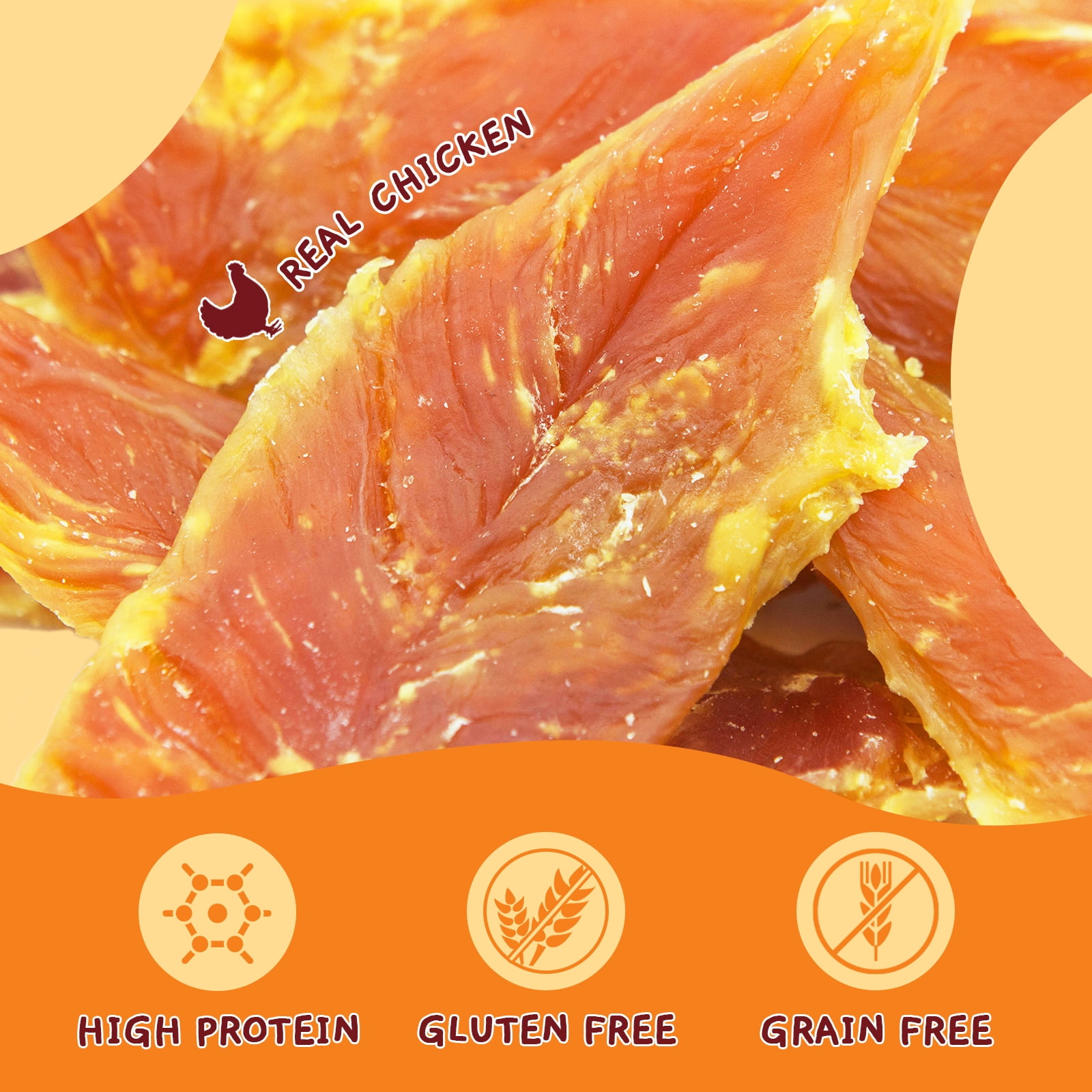(3 pack) Jungle Calling Chicken Jerky Dog Treats, High Protein Chicken Snacks for Small Medium Large Dog, 10.6 oz