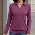 thumbnail image 2 of Horkkom Long Sleeve Shirts for Women Solid Color V Neck Tops Casual Comfy Fall Outfits for Women 2025 L, 2 of 9