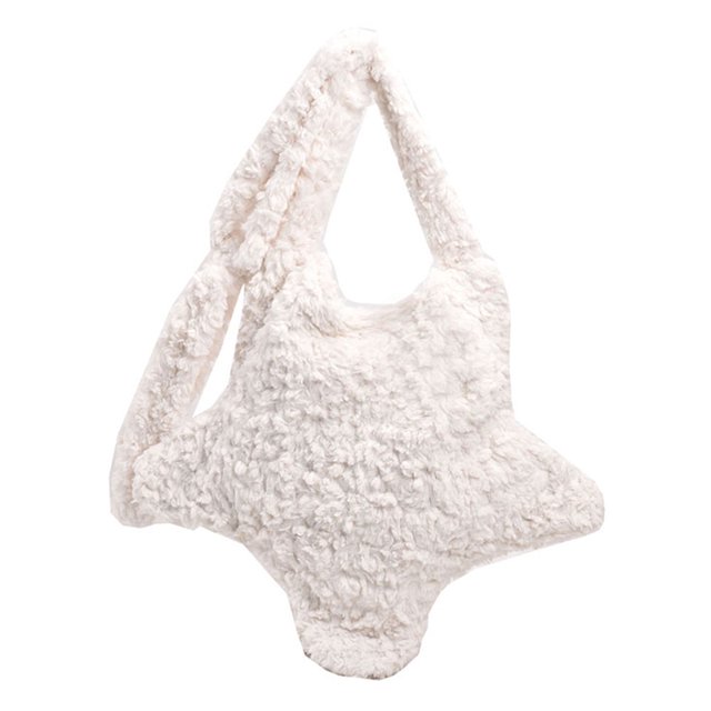 Bolso Mano Lindo Hombro para Mujer Felpa Esponjoso Sólido Viajes