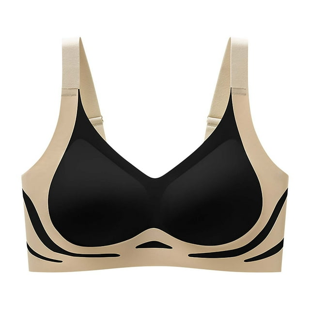 DPTALR Women Seamless Contrast Sponge Underwear Soft Support Comfortable Breathable Fixed Cup Bra