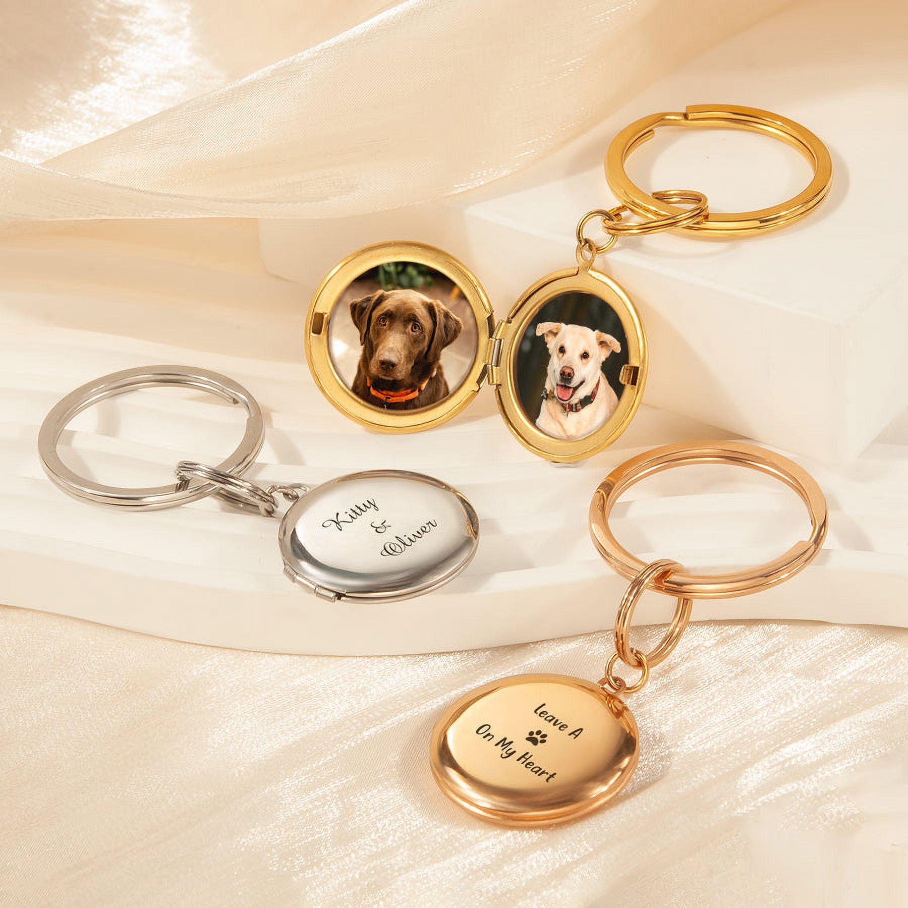 Anavia Personalized Master Custom Photo Locket Keychain That Holds Pictures Engraved Stainless Steel Photo Text Keychain for Women Mother’s Day Birthday