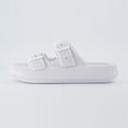 thumbnail image 5 of Cushionaire Fame Pillow Recovery Sandals for Women, Adjustable Double Buckle Waterproof EVA Cloud Slides for Women, 5 of 21