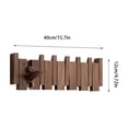 thumbnail image 3 of EverydayNest Wooden Wall Mounted Coat Rack,28cm/11.02in Walnut Piano Key Design with Flip Down Hooks for Hanging Coats Keys and Hats,Heavy Duty Entryway Wall Hanger, 3 of 7