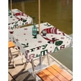 thumbnail image 2 of Fsddascl Christmas Outdoor Tablecloth - 60x60 Inch Square Dining Table Cover, Xmas Gnomes Winter Snowflake Berry Botanical Rustic Waterproof Outdoor Table Cloth with Umbrella Hole & Zipper for Patio, 2 of 7