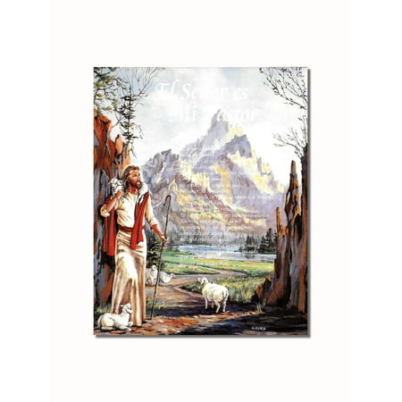 Latin Art - Hispanic Jesus Christ Lord in My Shepherd Religious Wall Picture 8x10 Art Print