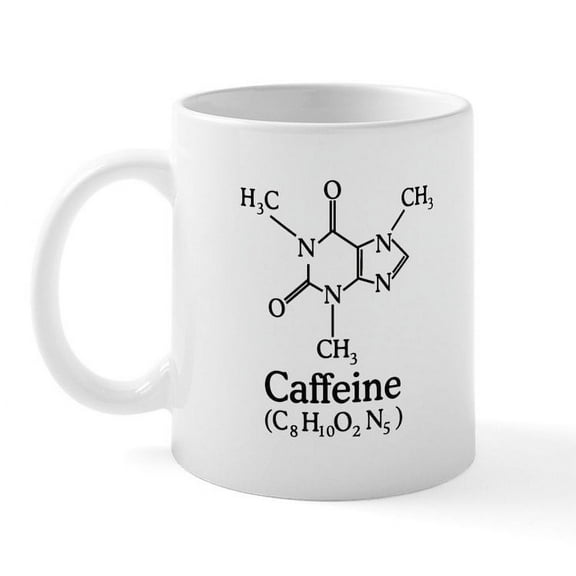 CafePress - Caffeine Chemistry Mug - 11 oz Ceramic Mug - Novelty Coffee Tea Cup