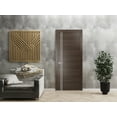 thumbnail image 5 of Slab Barn Door Panel 32 x 80 inches | Planum 0310 Chocolate Ash with Frosted Glass | Sturdy Finished Interior Doors | Pocket Closet Sliding, 5 of 6