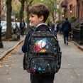 thumbnail image 5 of FKELYI 17 Inch Schoolbag for Kids Backpacks Black Splatter Baseball Print Primary School Bookbag with Multi-Pockets Travel Rucksack Lightweight Knapsack for Hiking, 5 of 7