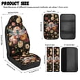 thumbnail image 7 of Xoenoiee Dragonfly Peony Flower Pattern 5 Pieces Car Accessories Leather Auto Seat Covers Full Set with Seatbelt Pads and Car Center Console Cushion Pad for Most Vehicle, SUV, Truck, 7 of 7