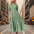 thumbnail image 2 of Womens Summer Dresses, Casual Summer Dresses for Women,Trendy Women's Casual Ruffled Pleated Long Dress for Effortless Style and Comfort, 2 of 5