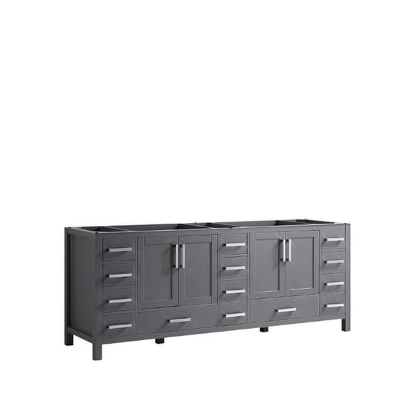 Lexora  84 in. Jacques Vanity with Cabinet, Dark Grey