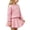 Pink, variant on Juorvia Back to School Outfits for Girls 2pc Cable Knitted Textured Loose Fitted Sweater Pleated Skirt(1-2 Years,Pink)
