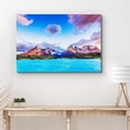 thumbnail image 2 of PixonSign Canvas Print Wall Art Extreme Contrast Neon Blue Ocean & Mountains Nature Wilderness Photography Realism Rustic Landscape Dramatic Multicolor Neon for Living Room, Bedroom, Office - 24"x36", 2 of 5