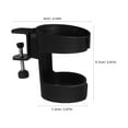 thumbnail image 2 of ULTNICE 1Pcs Black Carbon Steel Adjustable Clamp Cup Holder for Desk and Vehicle Use, 2 of 8
