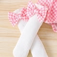 thumbnail image 4 of Tiijoy Baby Girls Checkered Skirt Short Sleeve Bodysuit Socks Headband Outfits, Sizes 3-6 Months, 4 of 5