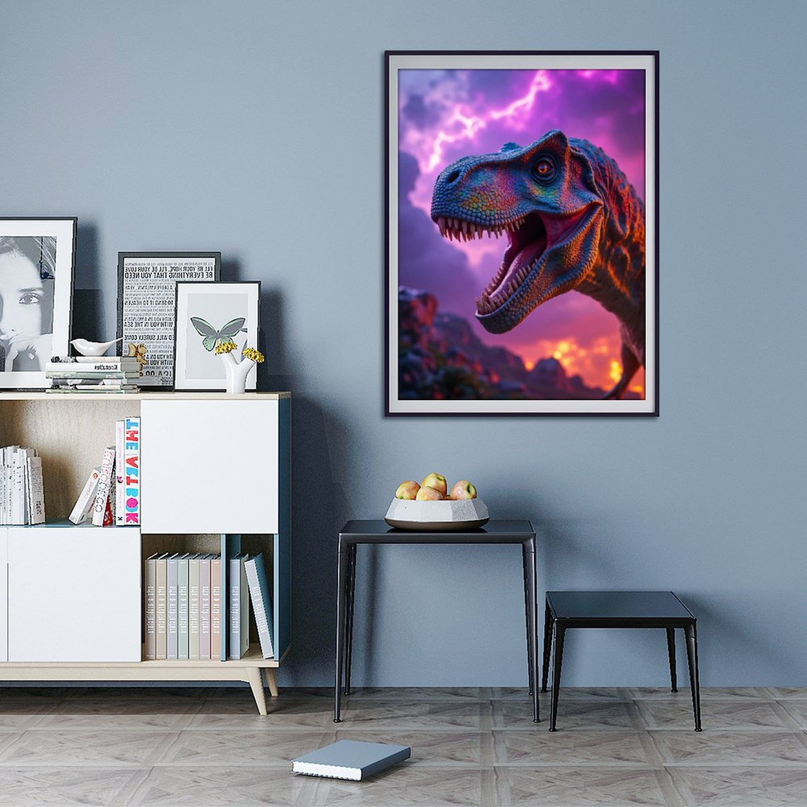 Diamond Art Kits for Adults - 5d Colorful Dinosaur Lightning Sky Diamond Painting for Adults, Diamond Art for Adults Beginners, Diamond Painting Kits for Adults for Home Wall Decor