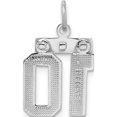 thumbnail image 4 of Sterling Silver Rhodium-Plated Diamond-Cut #10 Charm (20 X 14) Made In United States qsn10, 4 of 5